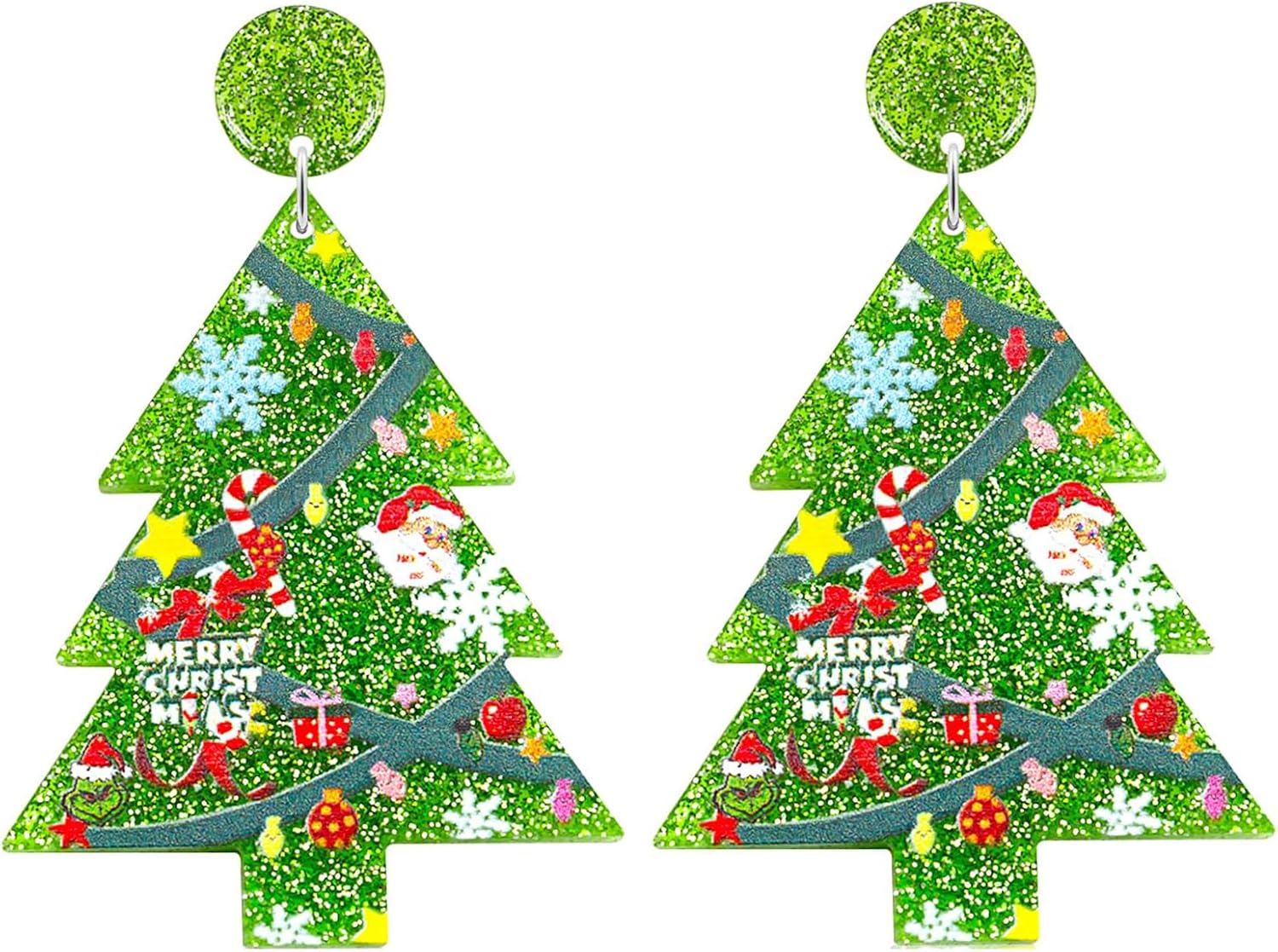 Christmas Earrings Winter Snowman Earrings for Women Acrylic Cute Santa Snowman Christmas Tree Dangle Earring Hypoallergenic Xmas Drop Earring Holiday Party Decorations Jewelry Gifts for Women - QIAO Crystal我的商店QIAO Crystal