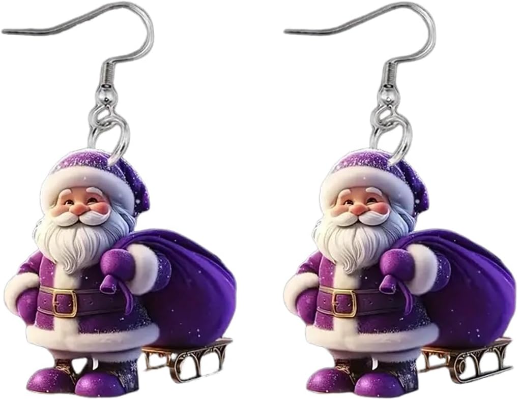 Christmas Earrings Winter Snowman Earrings for Women Acrylic Cute Santa Snowman Christmas Tree Dangle Earring Hypoallergenic Xmas Drop Earring Holiday Party Decorations Jewelry Gifts for Women - QIAO Crystal我的商店QIAO Crystal