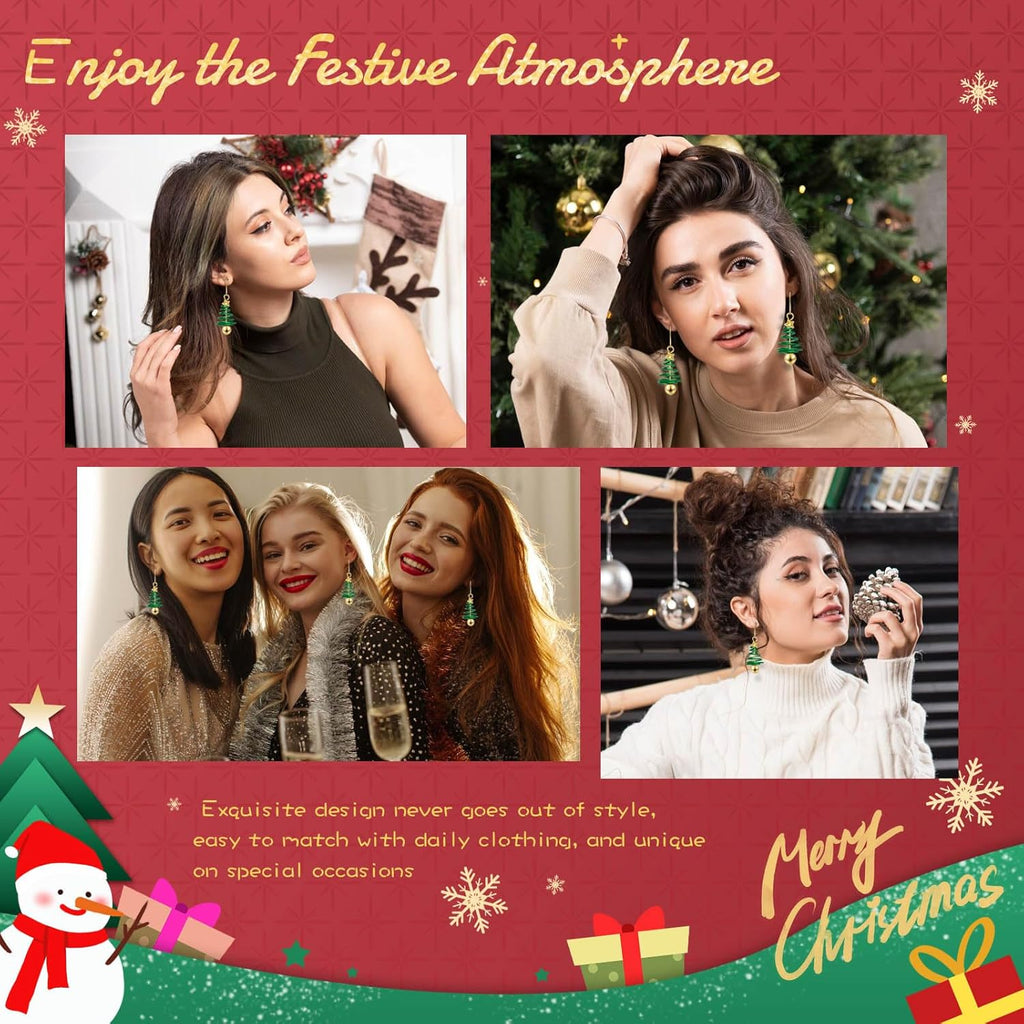 Christmas Earrings Xmas Drop Dangle Earrings for Women Holiday Earring Christmas Jewelry Gift - 我的商店我的商店我的商店