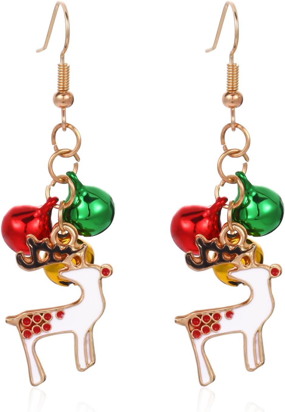 Christmas Jingle Ball Bell Earrings for Women Cute Red Green Ball Bell Tassel Dangle Earrings Delicate Fashion Santa Claus Snowman Reindeer Candy Cane Earrings Christmas Holiday Jewelry - 我的商店我的商店我的商店