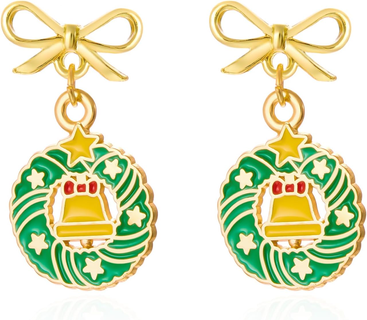 Christmas Jingle Ball Bell Earrings for Women Cute Red Green Ball Bell Tassel Dangle Earrings Delicate Fashion Santa Claus Snowman Reindeer Candy Cane Earrings Christmas Holiday Jewelry - 我的商店我的商店我的商店