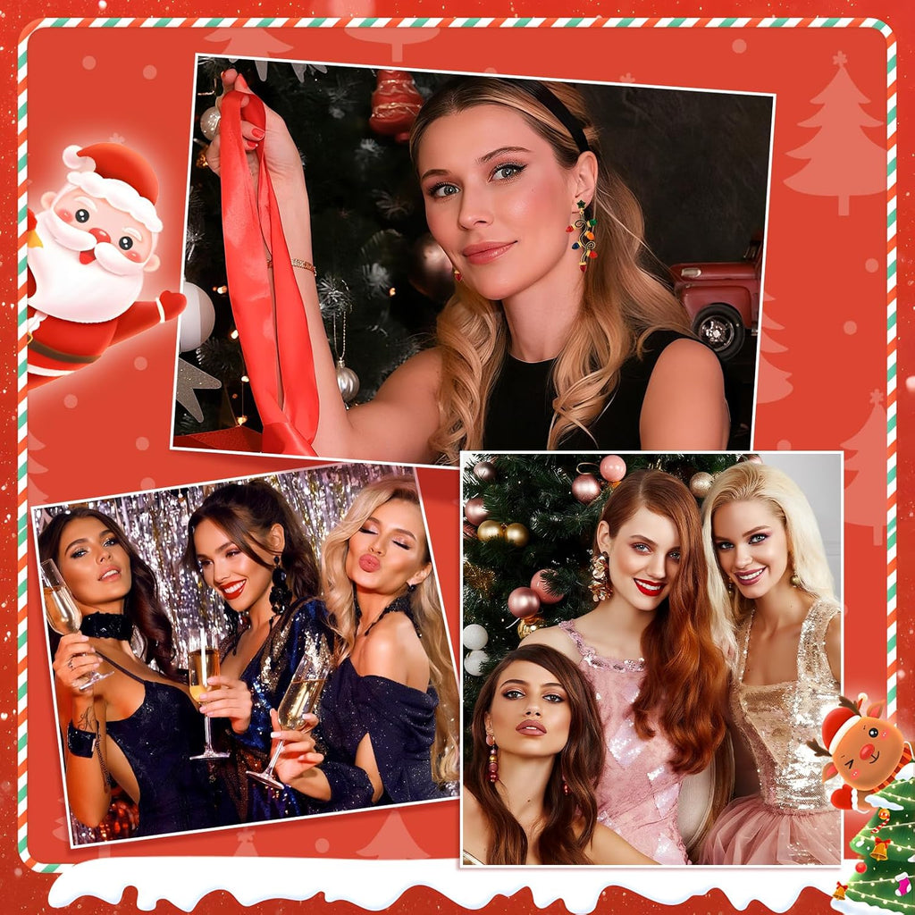 Christmas Light Bulb Dangle Earrings Colorful Festive Holiday Xmas Crystal Earrings Jewelry for New Year Parties - 我的商店我的商店我的商店