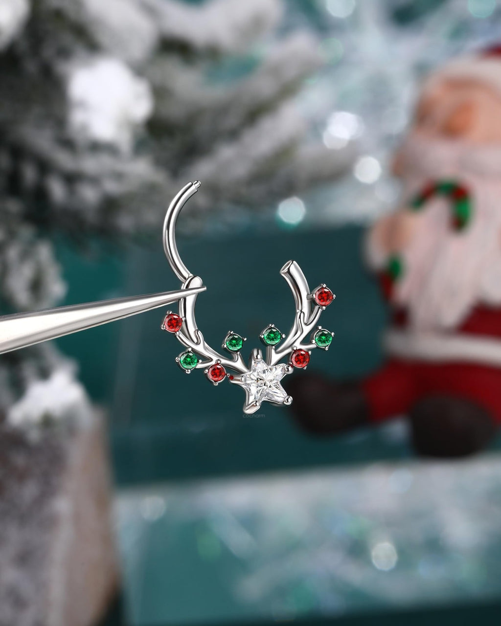 Christmas Septum Rings 16G Septum Jewelry Surgical Steel Helix Daith Earrings for Women Daith Piercing Jewelry 8/10MM - QIAO Crystal我的商店QIAO Crystal