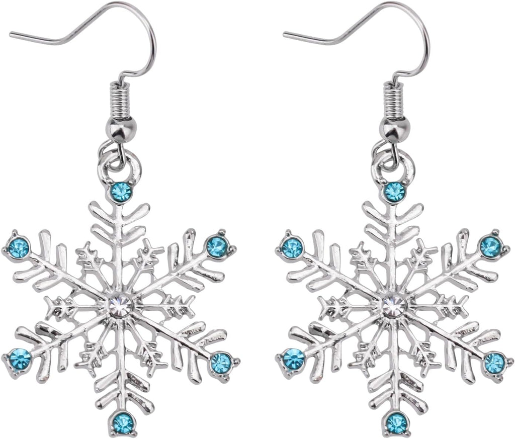 Christmas Snowflake Earrings, Shiny Snowflake Dangle Earrings for Women Mum Christmas Birthday Party Fashion Jewelry - 我的商店我的商店我的商店