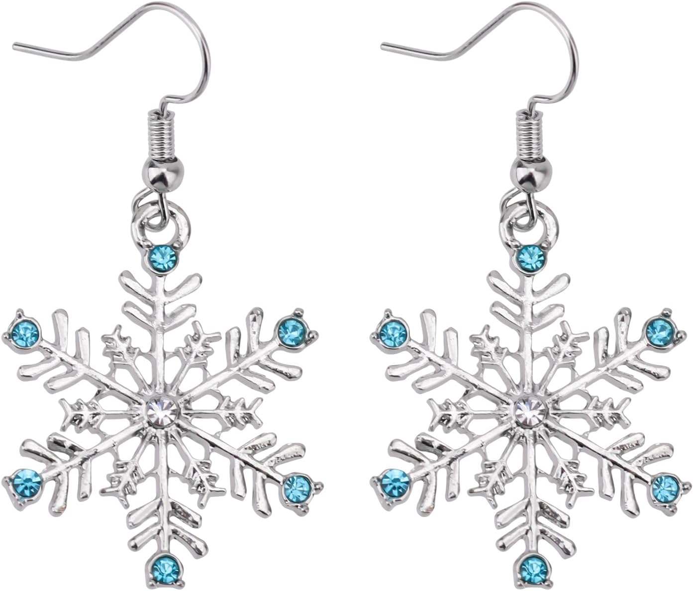 Christmas Snowflake Earrings, Shiny Snowflake Dangle Earrings for Women Mum Christmas Birthday Party Fashion Jewelry - 我的商店我的商店我的商店