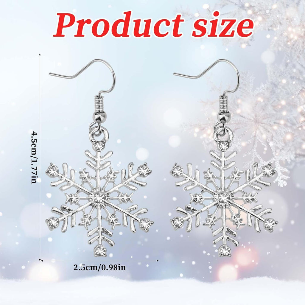 Christmas Snowflake Earrings, Shiny Snowflake Dangle Earrings for Women Mum Christmas Birthday Party Fashion Jewelry - 我的商店我的商店我的商店