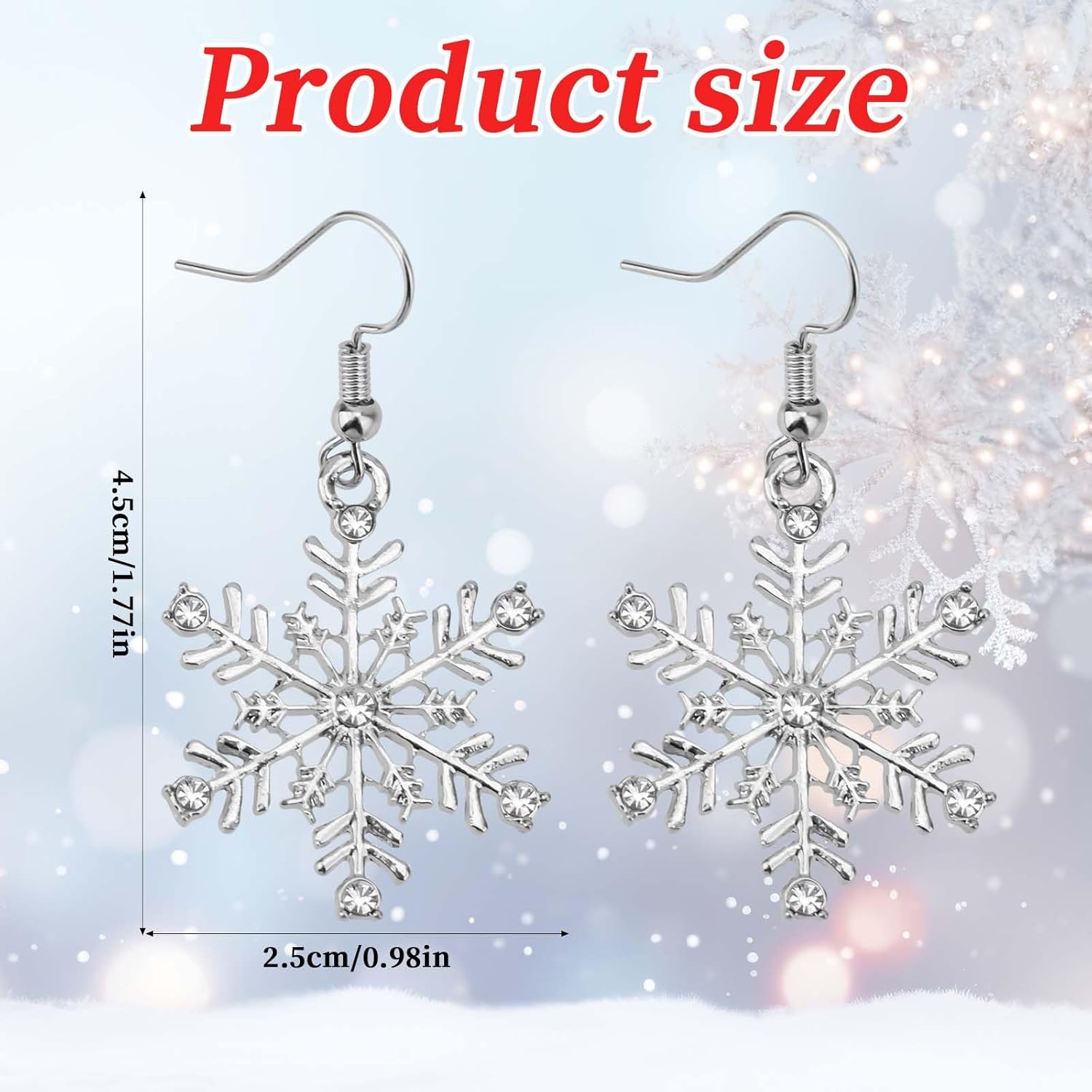 Christmas Snowflake Earrings, Shiny Snowflake Dangle Earrings for Women Mum Christmas Birthday Party Fashion Jewelry - 我的商店我的商店我的商店