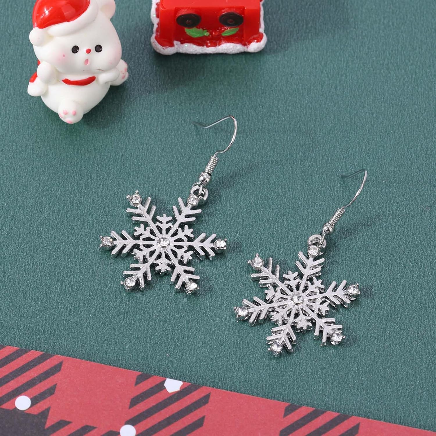 Christmas Snowflake Earrings, Shiny Snowflake Dangle Earrings for Women Mum Christmas Birthday Party Fashion Jewelry - 我的商店我的商店我的商店