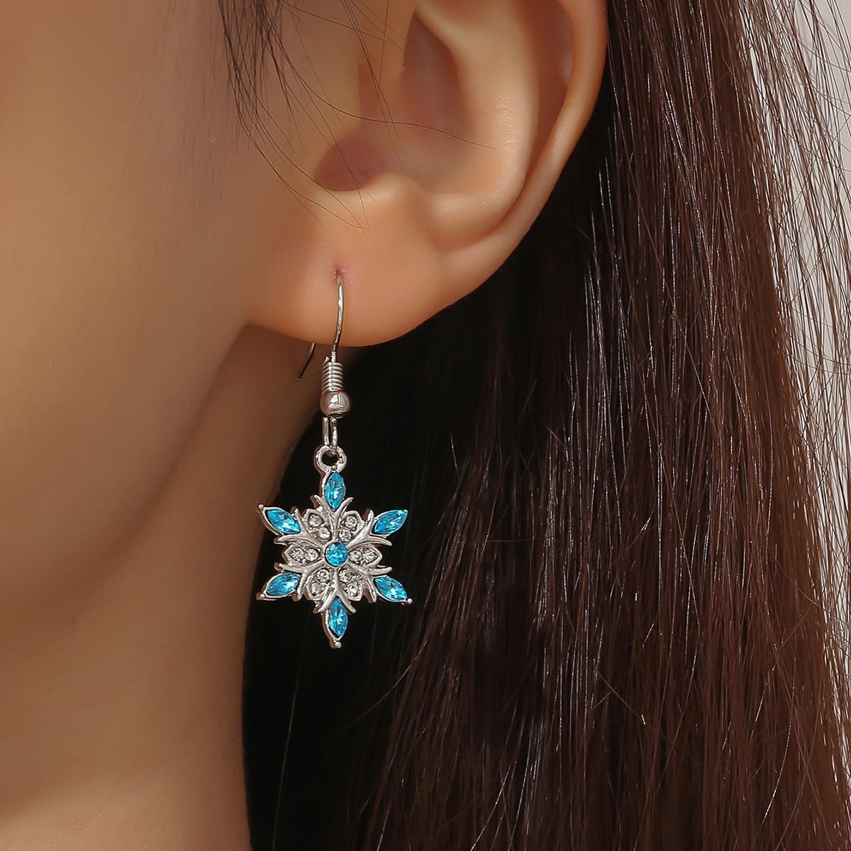 Christmas Snowflake Earrings Snowflake Dangle Drop Earring for Women or Girls Jewelry Gifts - 我的商店我的商店我的商店