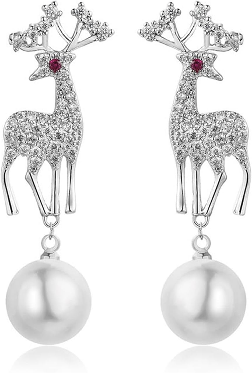 Christmas Stud Earrings for Women Cute Red Bow Earrings Snowflake Snowman Stocking Santa Claus Elk Reindeer Christmas Tree Earrings Festive Christmas Jewelry - 我的商店我的商店我的商店