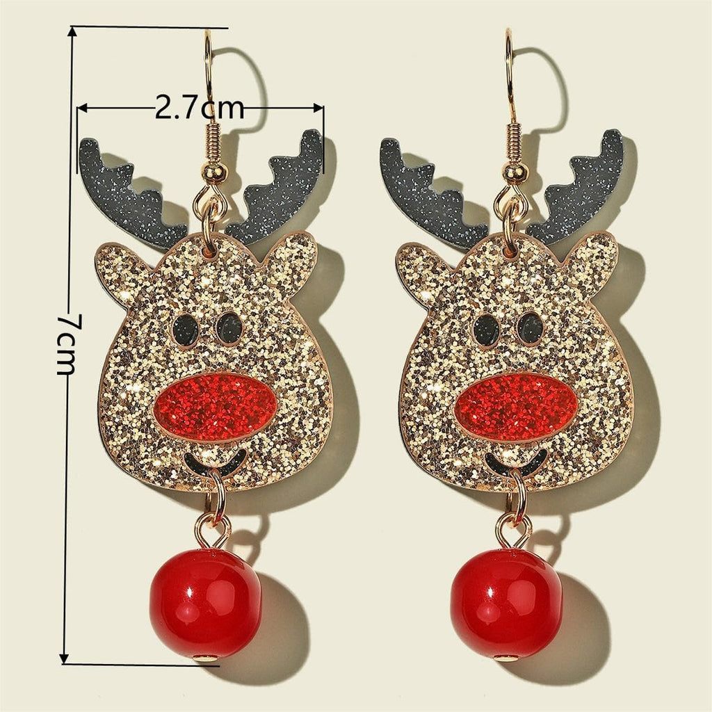 Christmas Theme Earrings Acrylic Cute Santa Claus Gingerbread Reindeer Christmas Stockings Earrings Christmas Jewelry Gift - 我的商店我的商店我的商店