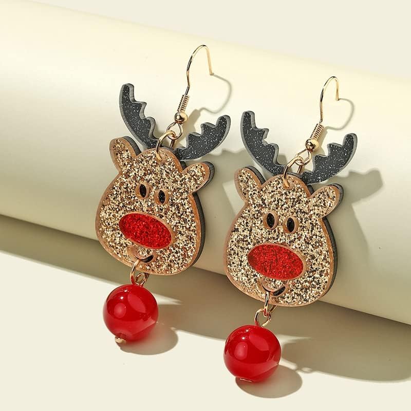 Christmas Theme Earrings Acrylic Cute Santa Claus Gingerbread Reindeer Christmas Stockings Earrings Christmas Jewelry Gift - 我的商店我的商店我的商店