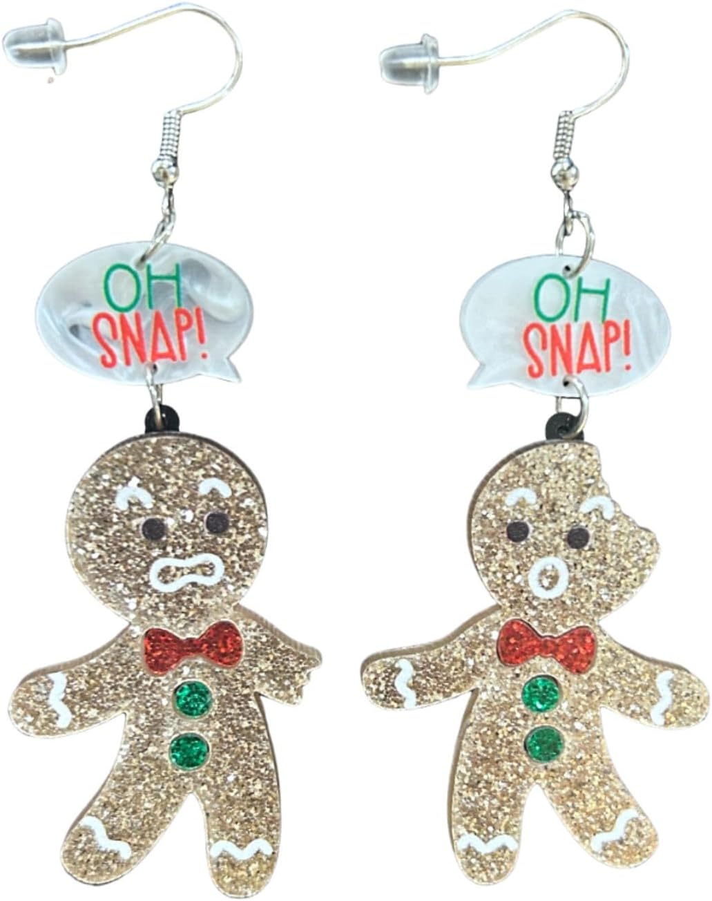 Christmas Theme Earrings Acrylic Cute Santa Claus Gingerbread Reindeer Christmas Stockings Earrings Christmas Jewelry Gift - 我的商店我的商店我的商店