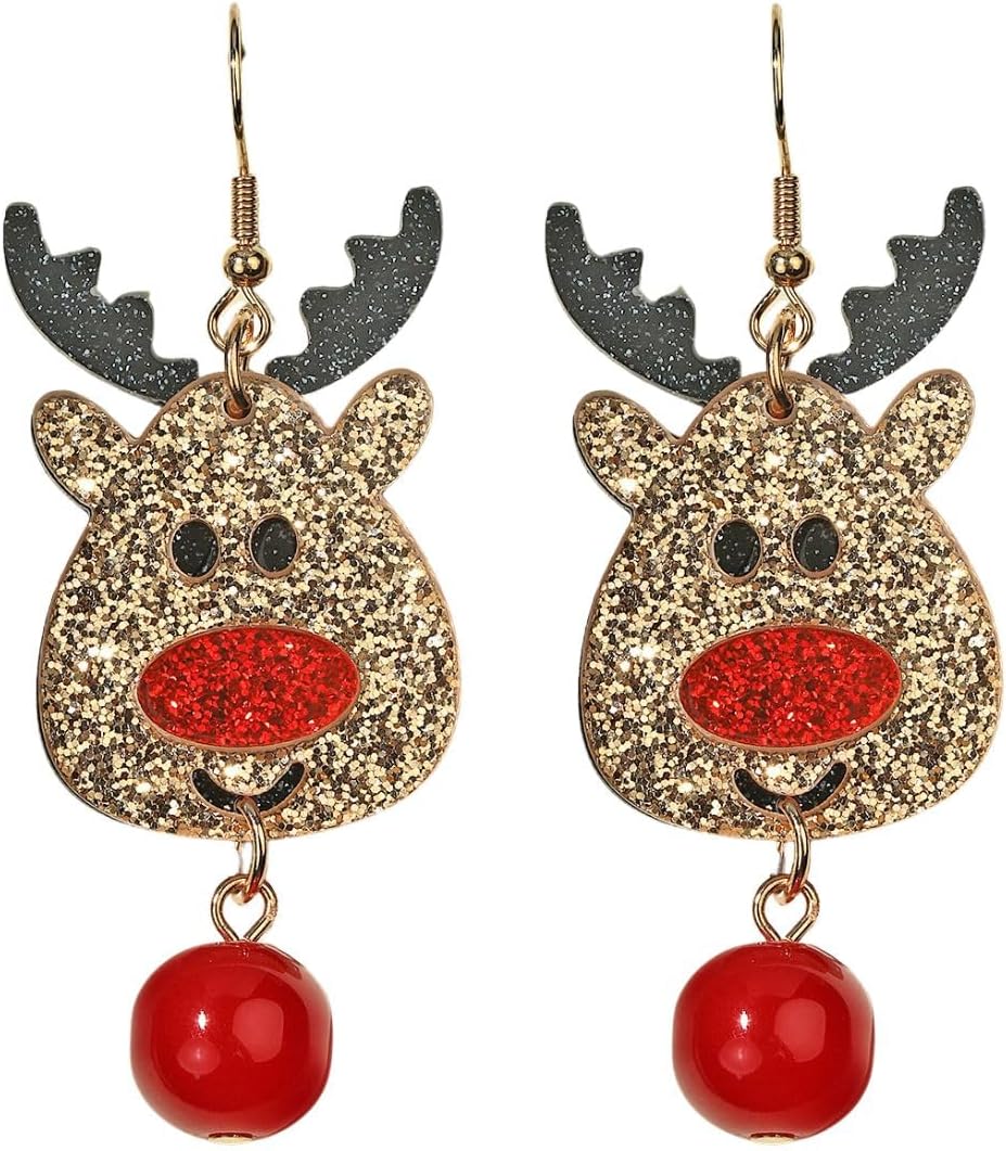 Christmas Theme Earrings Acrylic Cute Santa Claus Gingerbread Reindeer Christmas Stockings Earrings Christmas Jewelry Gift - 我的商店我的商店我的商店