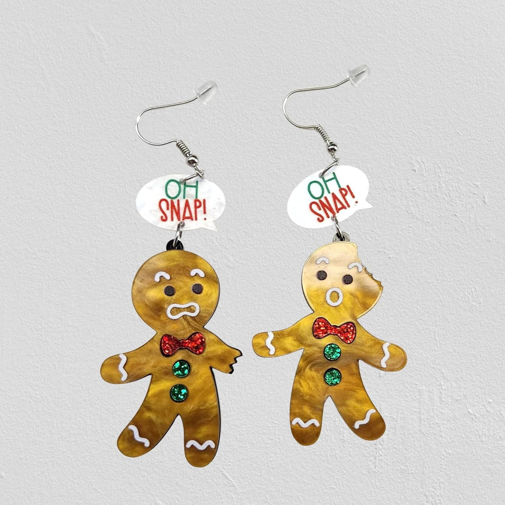 Christmas Theme Earrings Acrylic Cute Santa Claus Gingerbread Reindeer Christmas Stockings Earrings Christmas Jewelry Gift - 我的商店我的商店我的商店