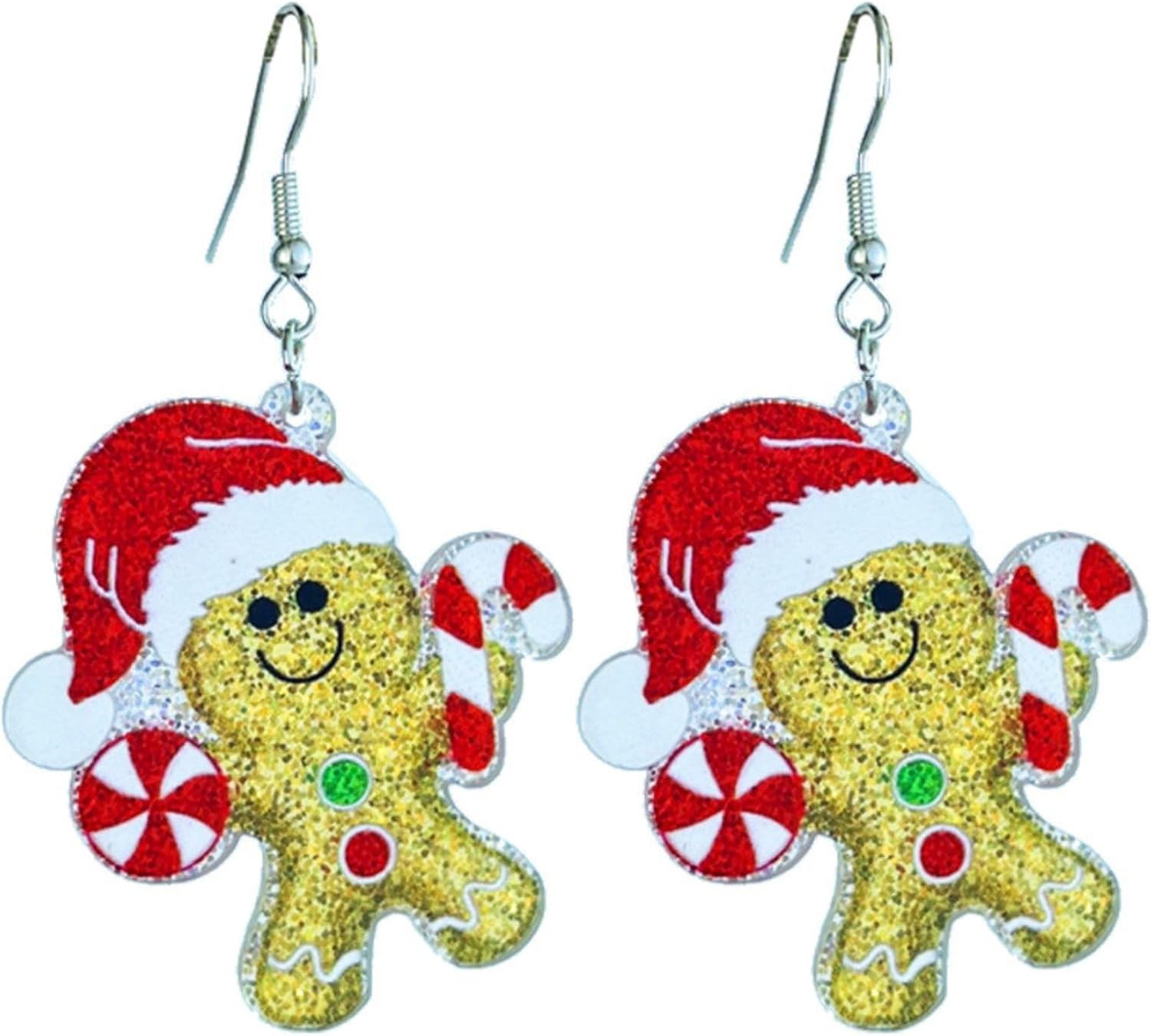 Christmas Theme Earrings Acrylic Cute Santa Claus Gingerbread Reindeer Christmas Stockings Earrings Christmas Jewelry Gift - 我的商店我的商店我的商店