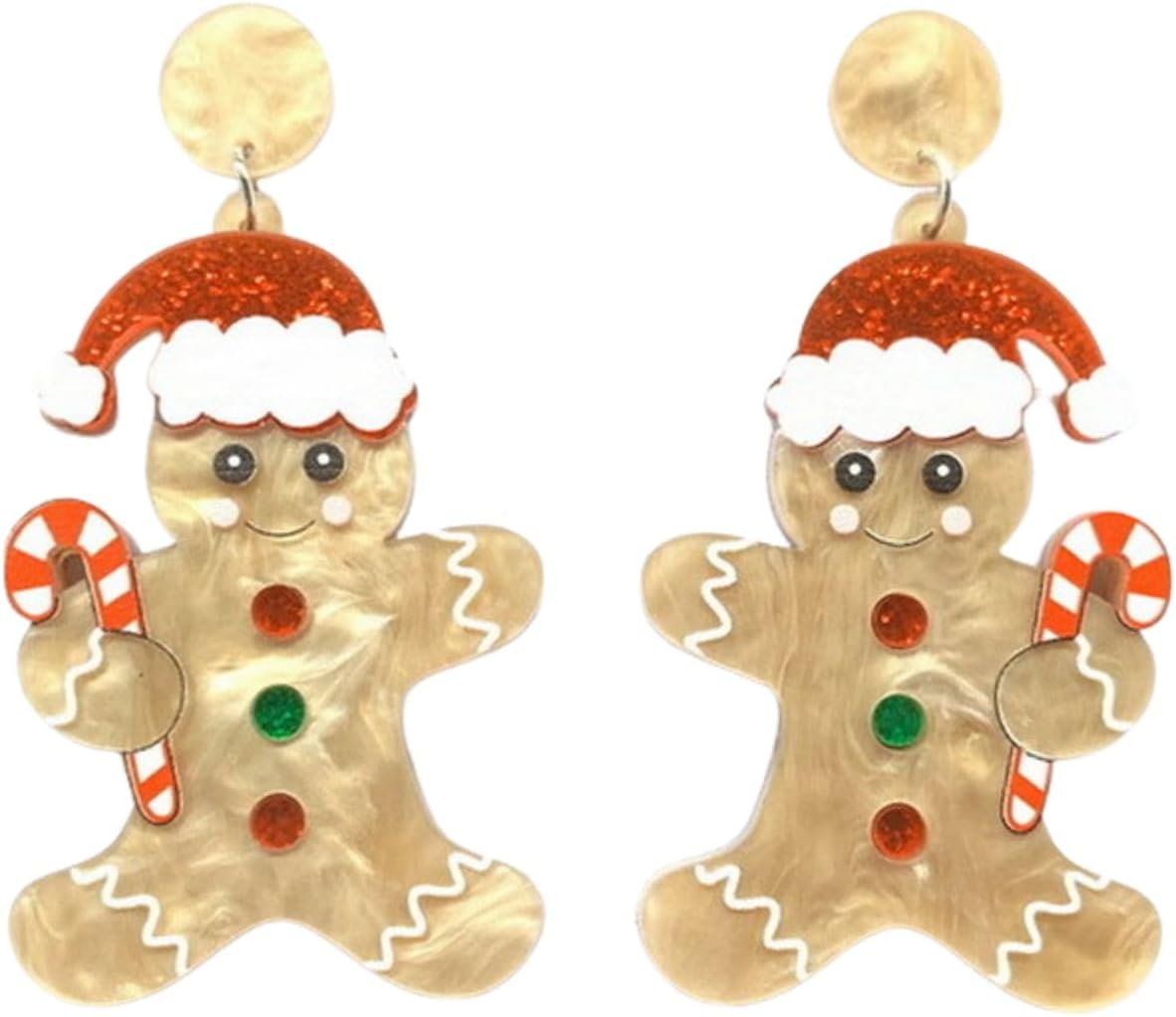 Christmas Theme Earrings Acrylic Cute Santa Claus Gingerbread Reindeer Christmas Stockings Earrings Christmas Jewelry Gift - 我的商店我的商店我的商店