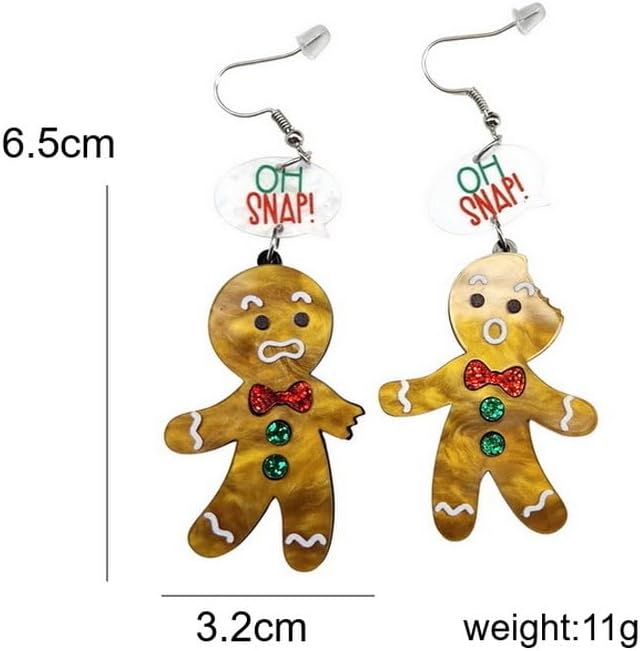 Christmas Theme Earrings Acrylic Cute Santa Claus Gingerbread Reindeer Christmas Stockings Earrings Christmas Jewelry Gift - 我的商店我的商店我的商店