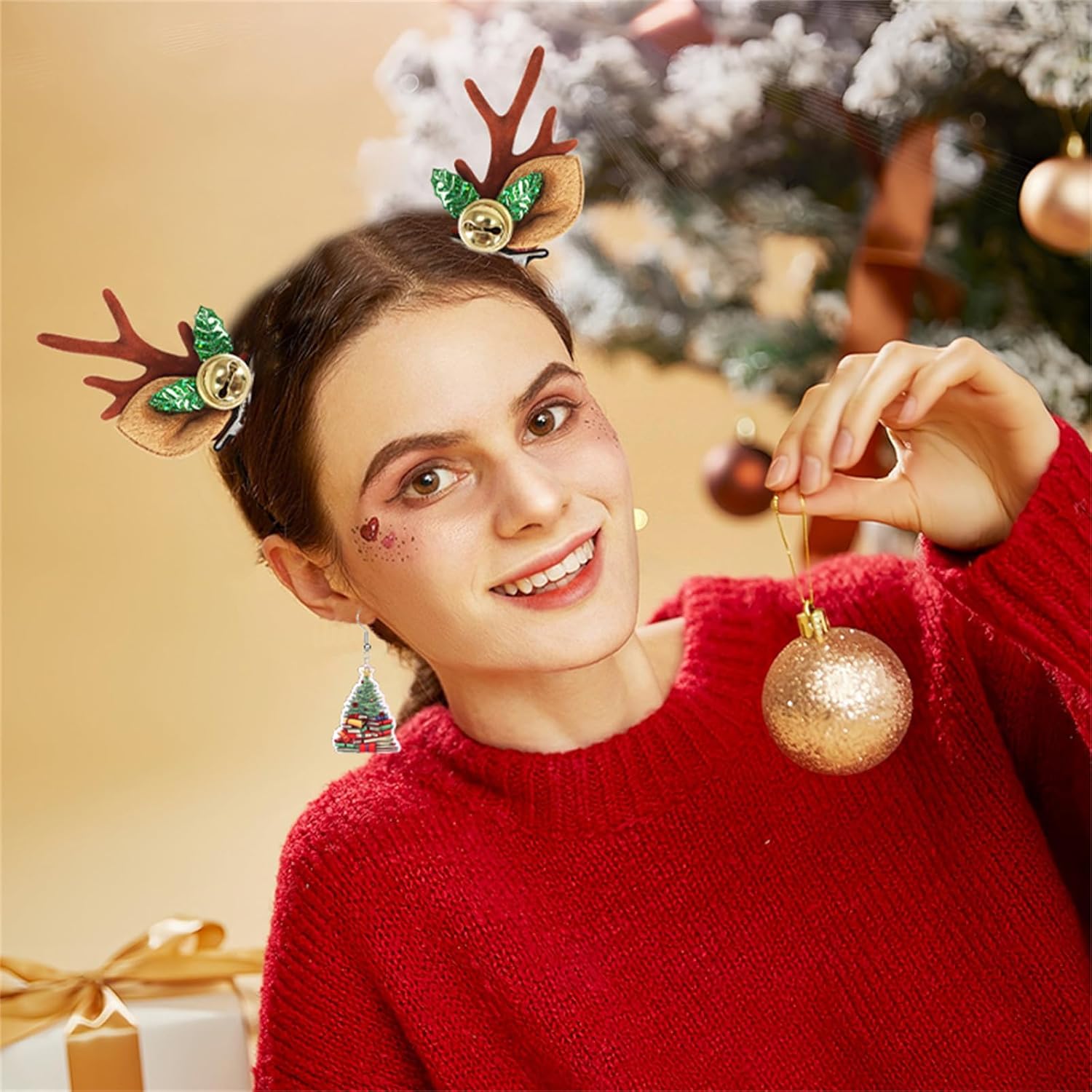 Christmas Theme Earrings for Women, Colorful Merry Christmas Earrings, Candy Snowflake Santa Deer Tree Flower, Xmas Holiday Party Jewelry Gift - 我的商店我的商店我的商店