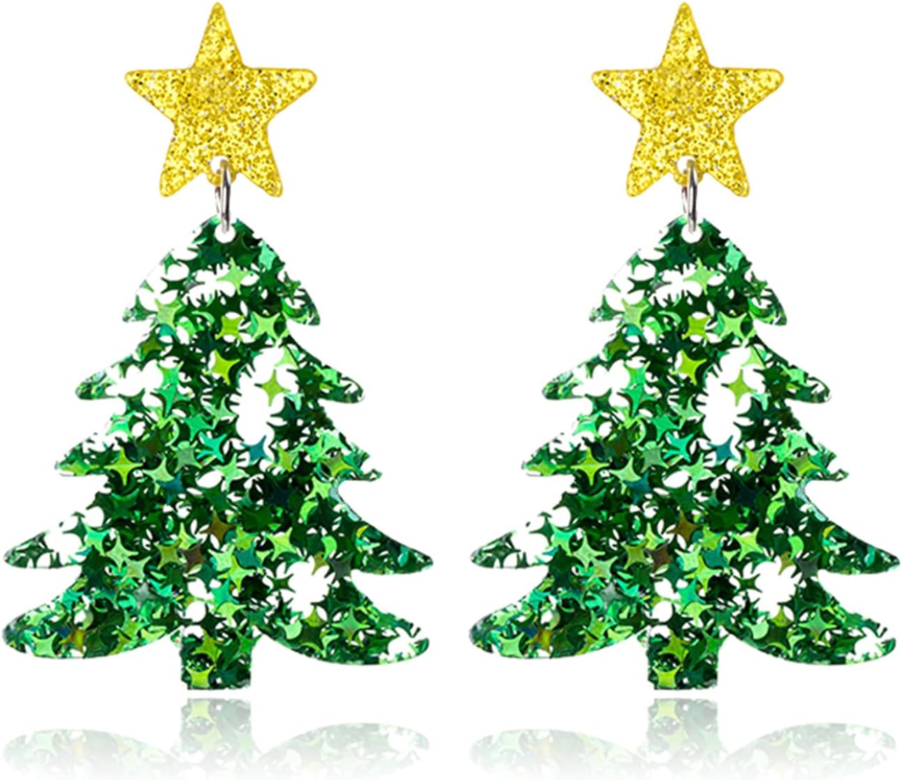 Christmas Theme Earrings for Women, Colorful Merry Christmas Earrings, Candy Snowflake Santa Deer Tree Flower, Xmas Holiday Party Jewelry Gift - 我的商店我的商店我的商店