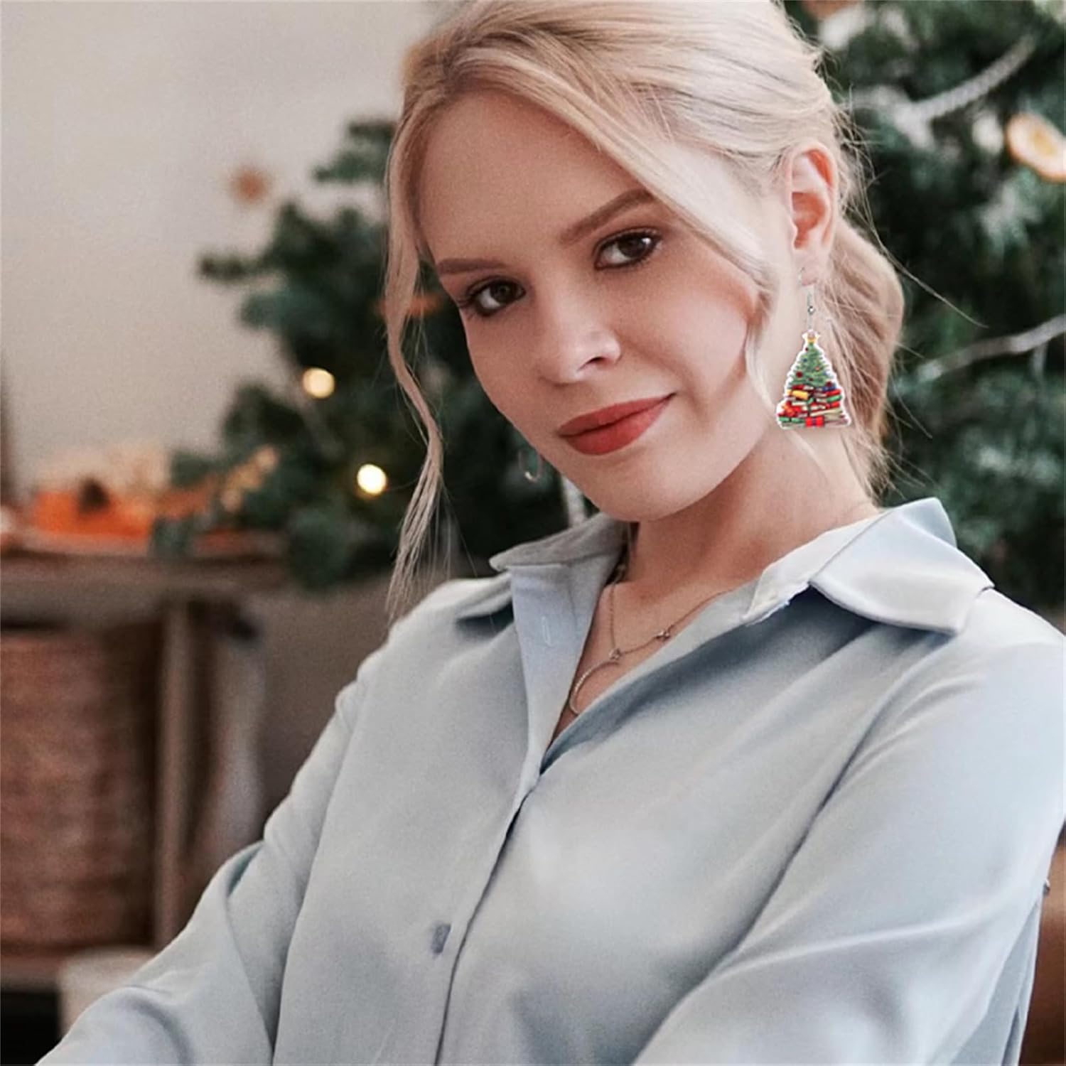 Christmas Theme Earrings for Women, Colorful Merry Christmas Earrings, Candy Snowflake Santa Deer Tree Flower, Xmas Holiday Party Jewelry Gift - 我的商店我的商店我的商店