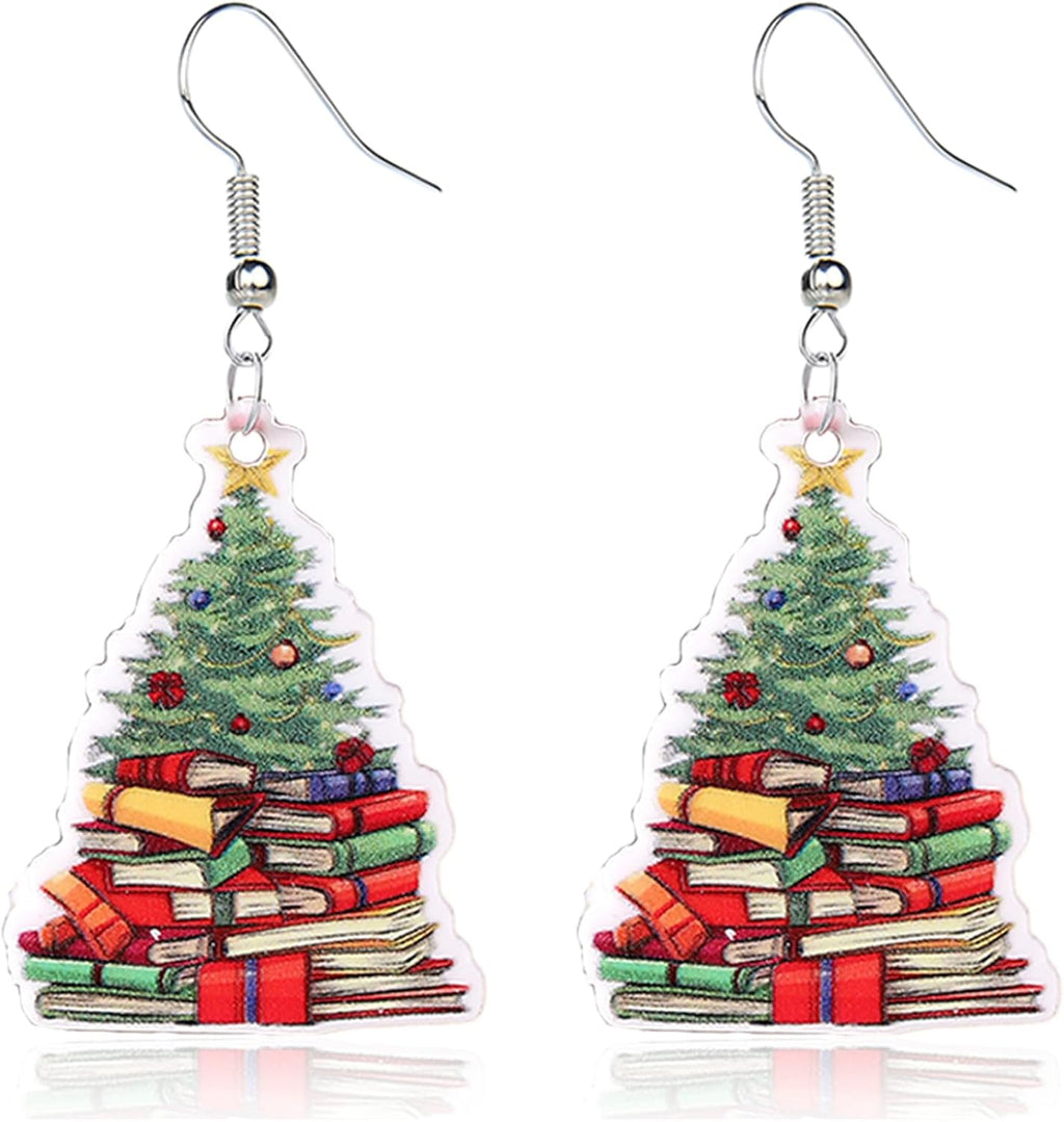 Christmas Theme Earrings for Women, Colorful Merry Christmas Earrings, Candy Snowflake Santa Deer Tree Flower, Xmas Holiday Party Jewelry Gift - 我的商店我的商店我的商店