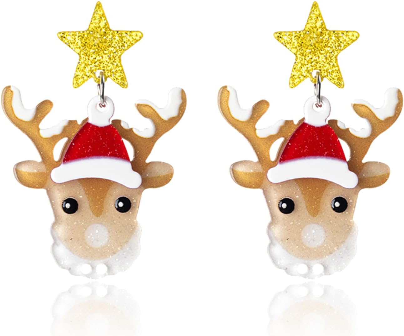 Christmas Theme Earrings for Women, Colorful Merry Christmas Earrings, Candy Snowflake Santa Deer Tree Flower, Xmas Holiday Party Jewelry Gift - 我的商店我的商店我的商店