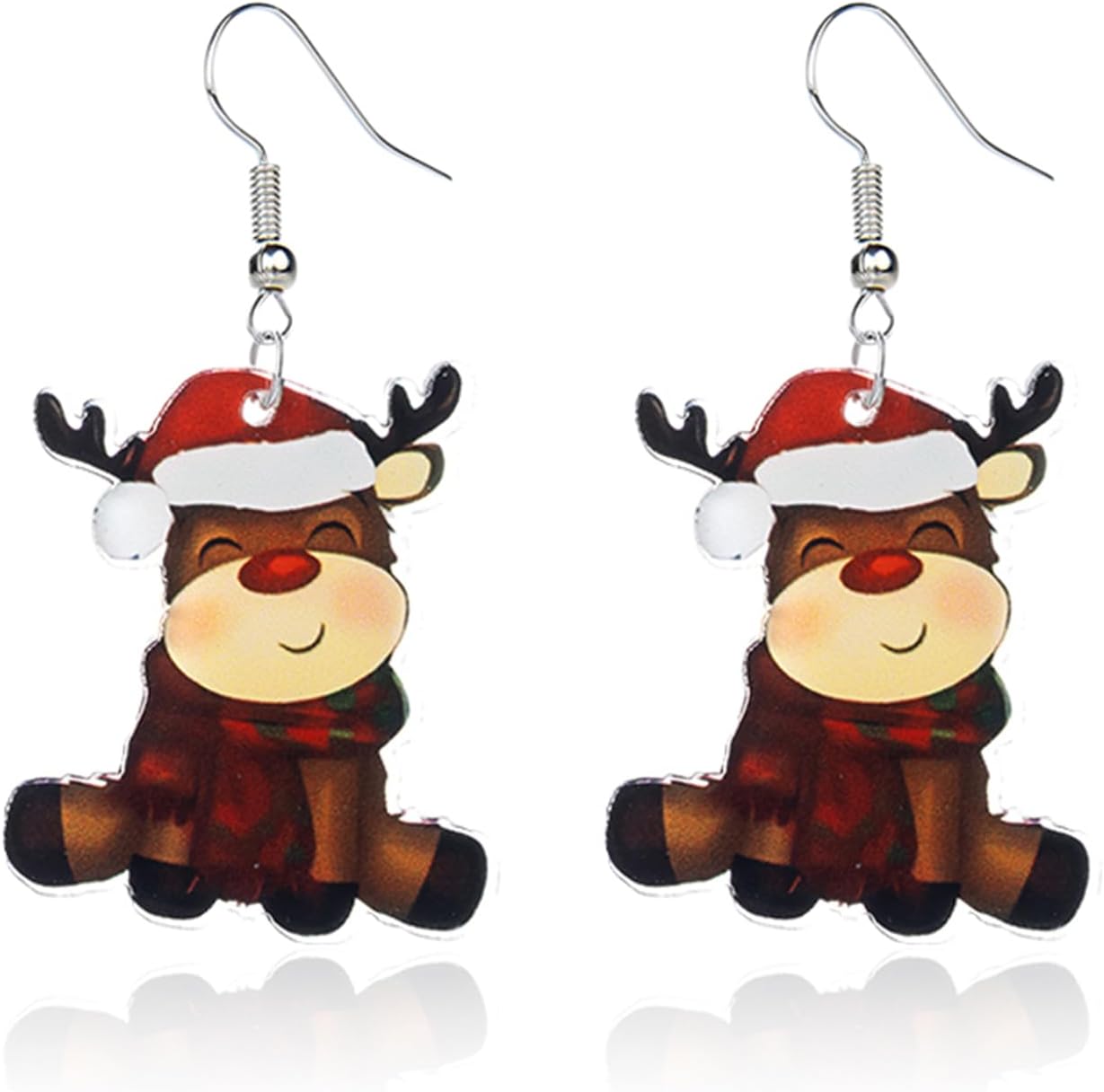 Christmas Theme Earrings for Women, Colorful Merry Christmas Earrings, Candy Snowflake Santa Deer Tree Flower, Xmas Holiday Party Jewelry Gift - 我的商店我的商店我的商店