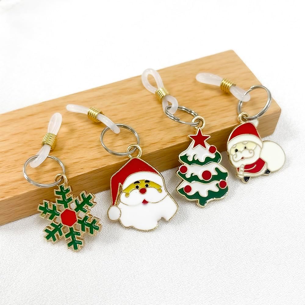 Christmas Themed Non Piercing Fake Nipple Rings Nipple Noose Cute Santa Claus Snowflake Christmas Tree Dangle Nipplerings Xmas Fake Nipple Piercing Jewelry for Women - QIAO CrystalQIAO CrystalQIAO Crystal