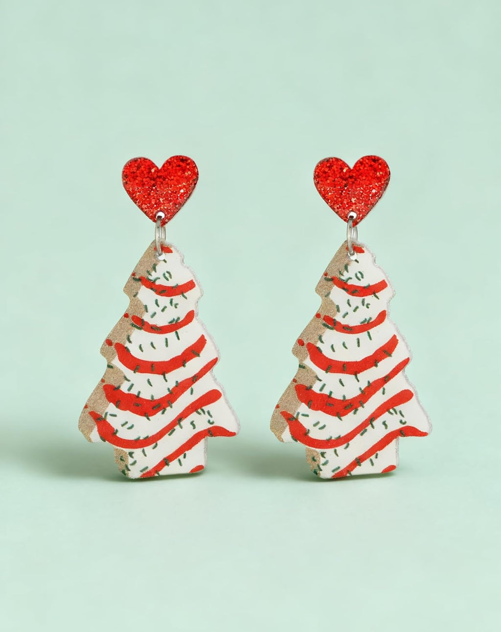 Christmas Tree Cake Earrings for Women Cute Funny Acrylic Xmas New Year Party Holiday Earring - QIAO Crystal我的商店QIAO Crystal
