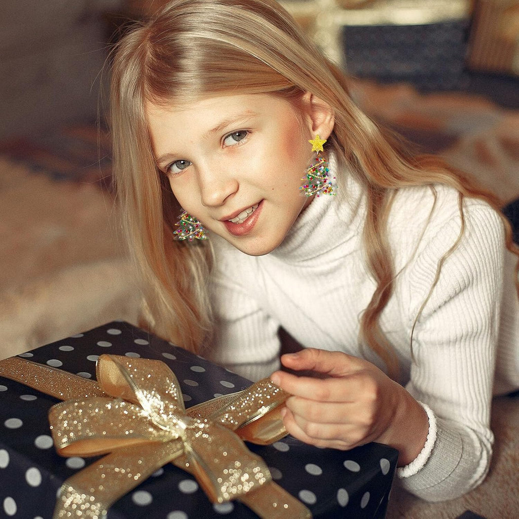 Christmas Tree Earrings Acrylic Christmas Earrings for Women Xmas Drop Dangle Earring Christmas Jewelry Gift - 我的商店我的商店我的商店