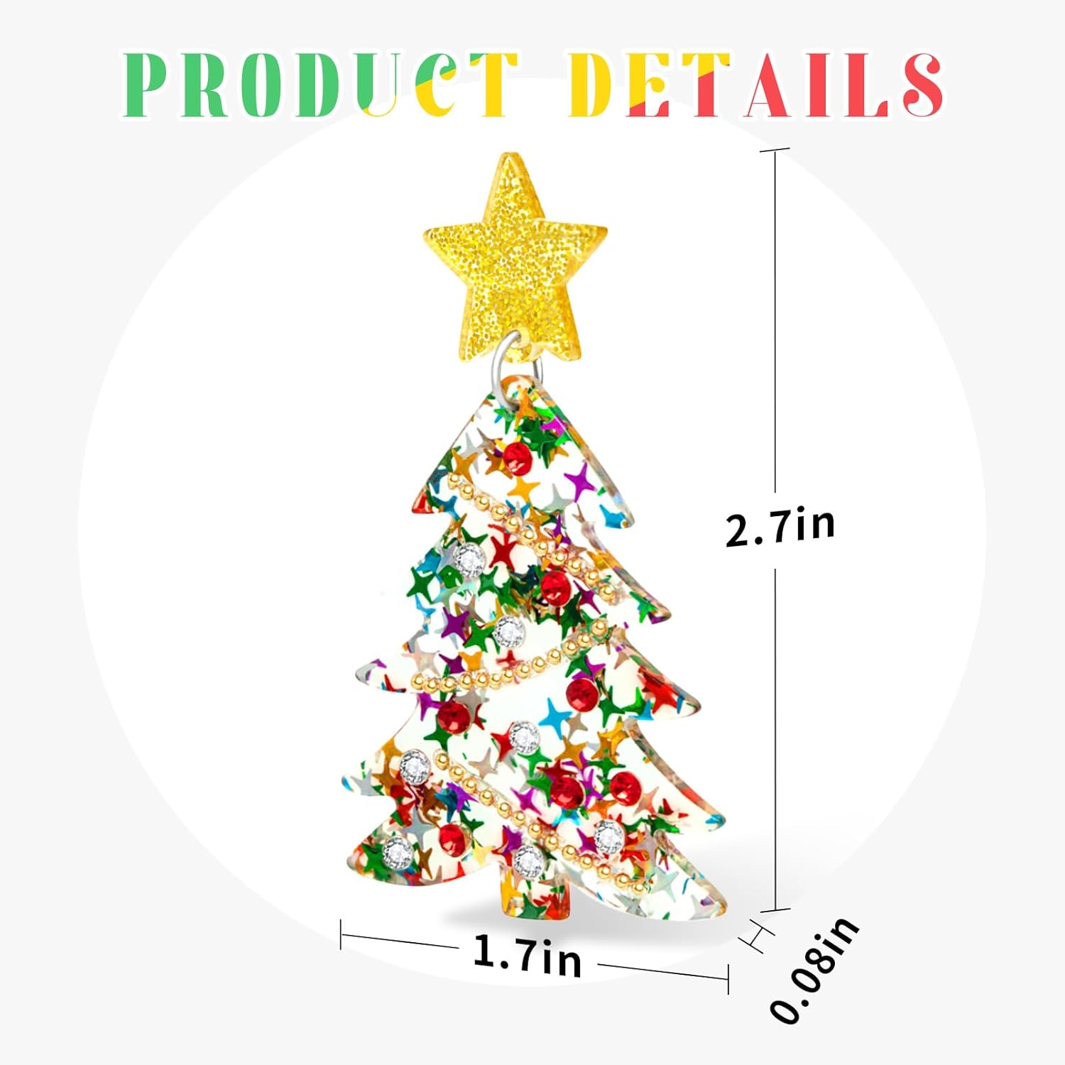 Christmas Tree Earrings Acrylic Christmas Earrings for Women Xmas Drop Dangle Earring Christmas Jewelry Gift - 我的商店我的商店我的商店