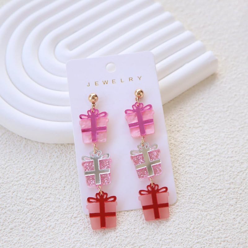 Christmas Tree Earrings Acrylic Colorful Sparkle Christmas Holiday Earrings Glitter Cute Funny For Women Fashion Jewelry Gift - QIAO Crystal我的商店QIAO Crystal