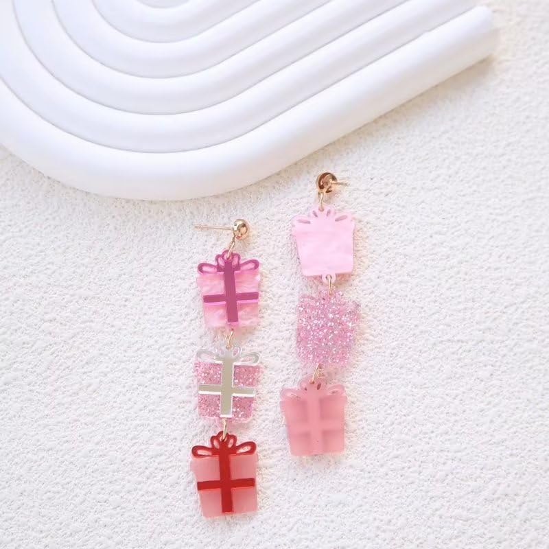 Christmas Tree Earrings Acrylic Colorful Sparkle Christmas Holiday Earrings Glitter Cute Funny For Women Fashion Jewelry Gift - QIAO Crystal我的商店QIAO Crystal
