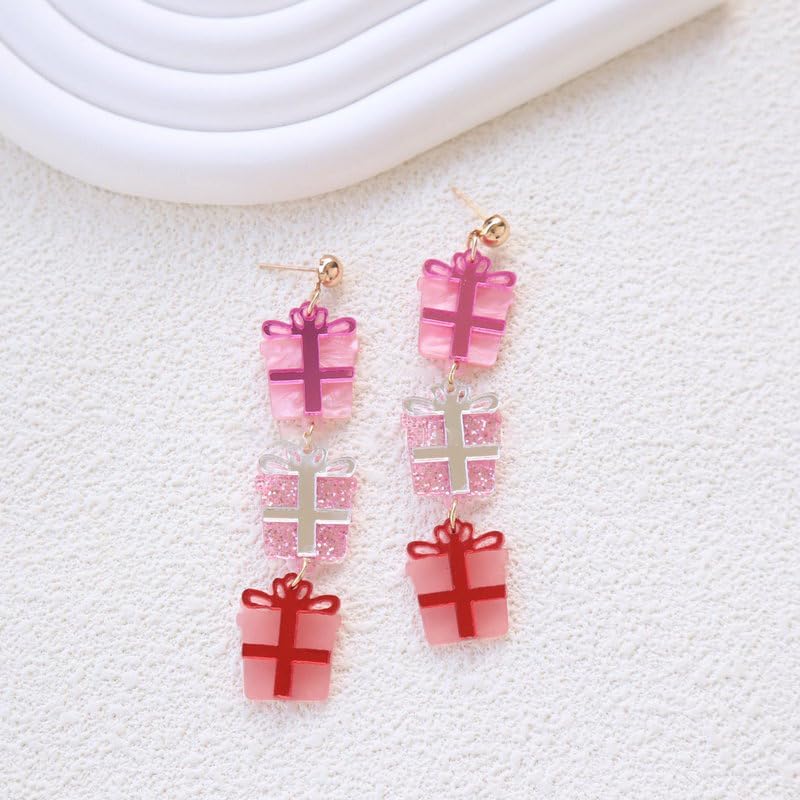 Christmas Tree Earrings Acrylic Colorful Sparkle Christmas Holiday Earrings Glitter Cute Funny For Women Fashion Jewelry Gift - QIAO Crystal我的商店QIAO Crystal