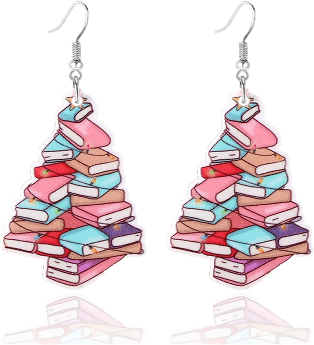 Christmas Tree Earrings for Women Creative Red Green Xmas Tree Drop Dangle Earrings Christmas Party Jewelry Holiday Accessory - QIAO Crystal我的商店QIAO Crystal