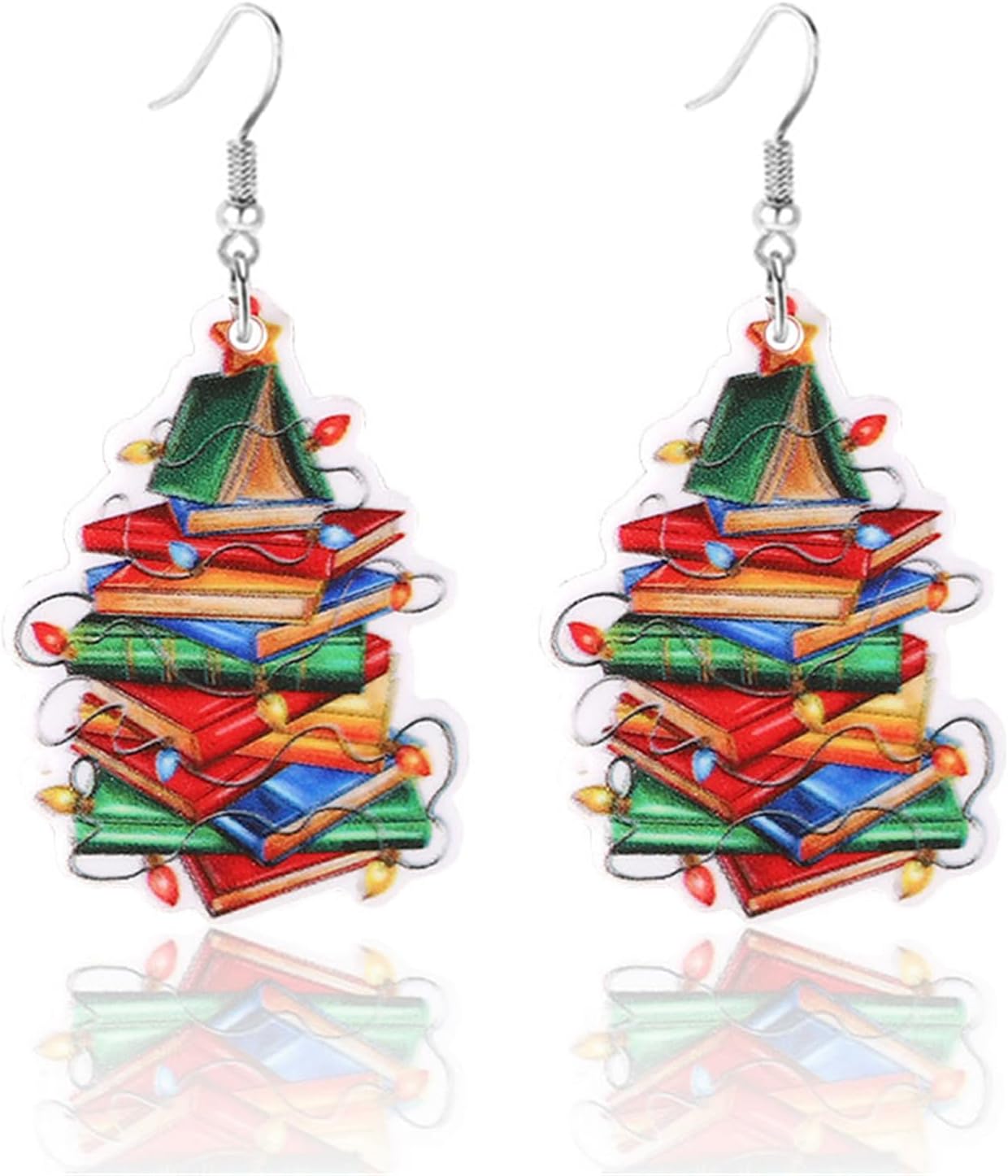Christmas Tree Earrings for Women Creative Red Green Xmas Tree Drop Dangle Earrings Christmas Party Jewelry Holiday Accessory - QIAO Crystal我的商店QIAO Crystal
