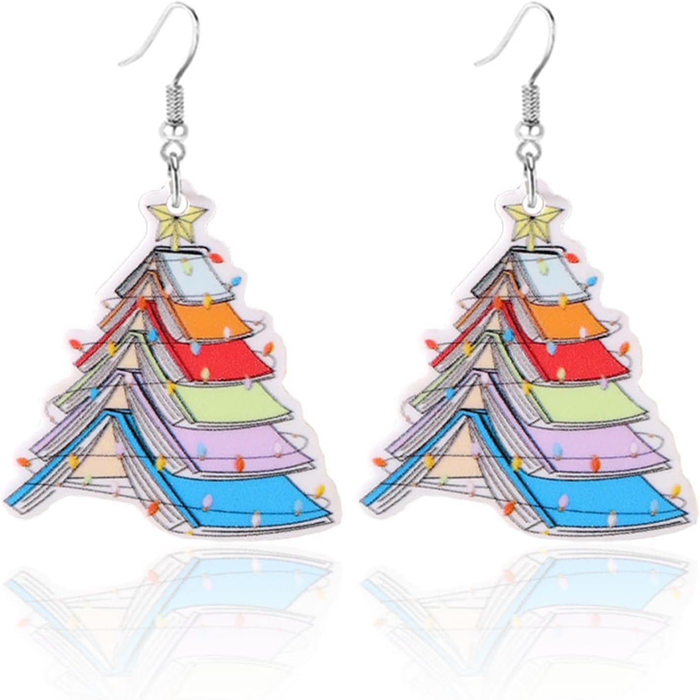 Christmas Tree Earrings for Women Creative Red Green Xmas Tree Drop Dangle Earrings Christmas Party Jewelry Holiday Accessory - QIAO Crystal我的商店QIAO Crystal