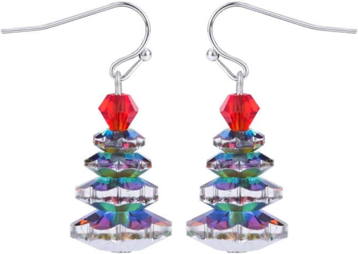 Christmas Tree Earrings for Women Cute Sparkly Acrylic Snowflake Stars Gloves Socks Glitter Lightweight Stud Earrings Party Jewelry Festival Decoration - 我的商店我的商店我的商店