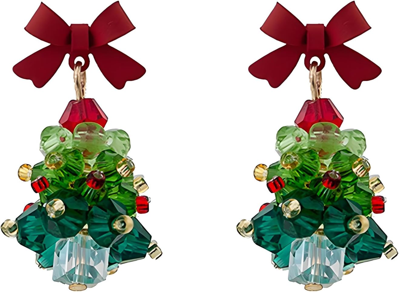 Christmas Tree Earrings for Women Cute Sparkly Acrylic Snowflake Stars Gloves Socks Glitter Lightweight Stud Earrings Party Jewelry Festival Decoration - 我的商店我的商店我的商店