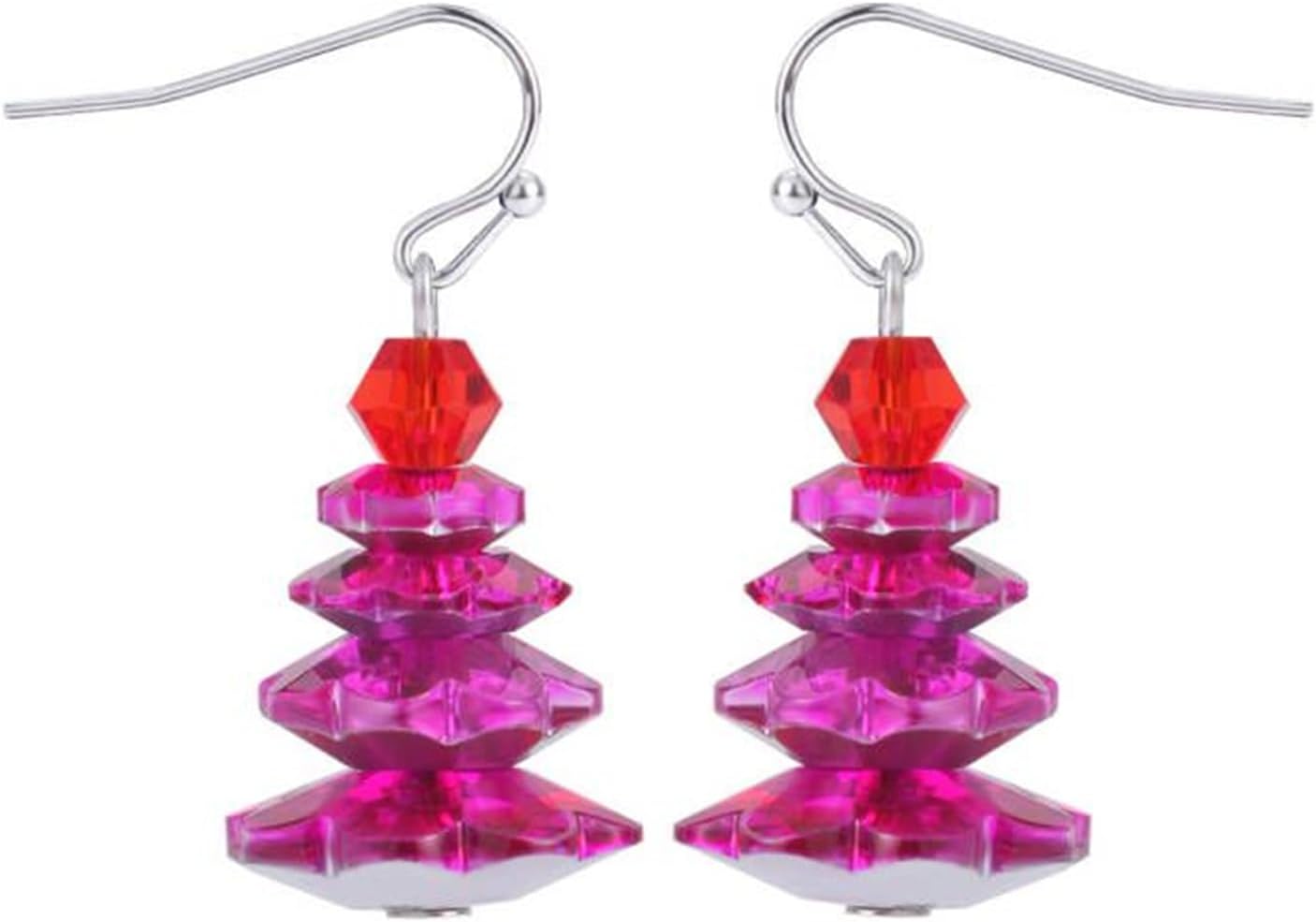 Christmas Tree Earrings for Women Cute Sparkly Acrylic Snowflake Stars Gloves Socks Glitter Lightweight Stud Earrings Party Jewelry Festival Decoration - 我的商店我的商店我的商店