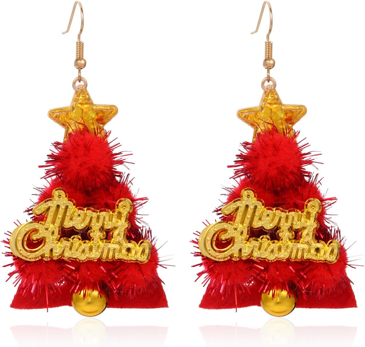 Christmas Tree Earrings for Women Cute Sparkly Acrylic Snowflake Stars Gloves Socks Glitter Lightweight Stud Earrings Party Jewelry Festival Decoration - 我的商店我的商店我的商店