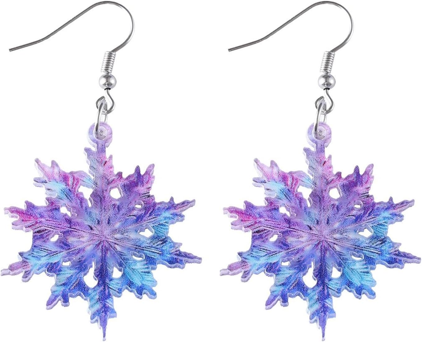 Christmas Tree Earrings for Women Cute Sparkly Acrylic Snowflake Stars Gloves Socks Glitter Lightweight Stud Earrings Party Jewelry Festival Decoration - 我的商店我的商店我的商店