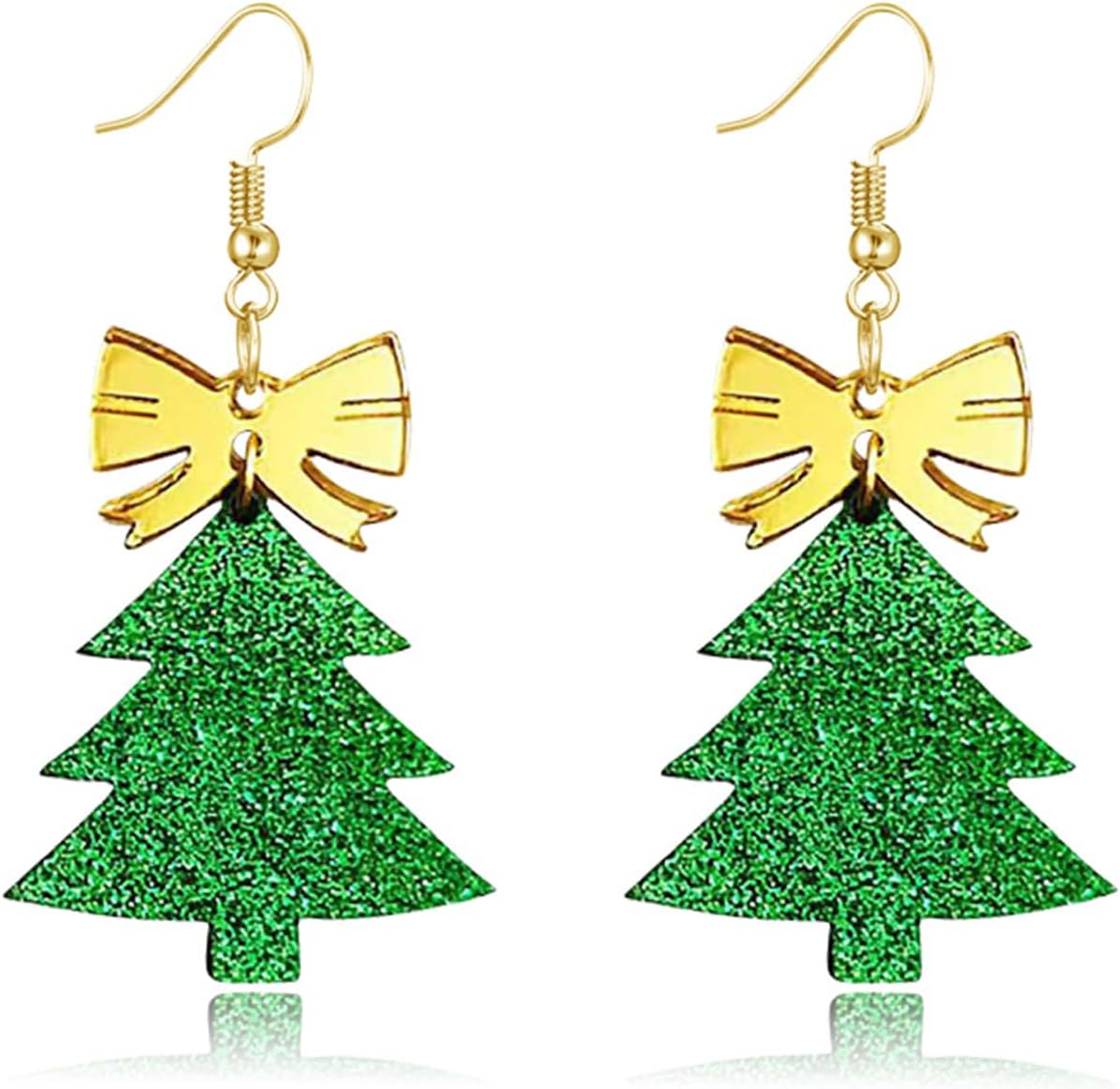 Christmas Tree Earrings for Women Cute Sparkly Acrylic Snowflake Stars Gloves Socks Glitter Lightweight Stud Earrings Party Jewelry Festival Decoration - 我的商店我的商店我的商店