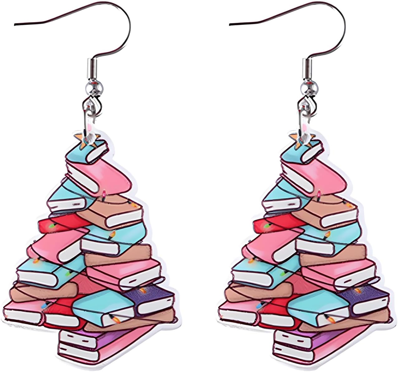 Christmas Tree Earrings for Women Cute Sparkly Acrylic Snowflake Stars Gloves Socks Glitter Lightweight Stud Earrings Party Jewelry Festival Decoration - 我的商店我的商店我的商店