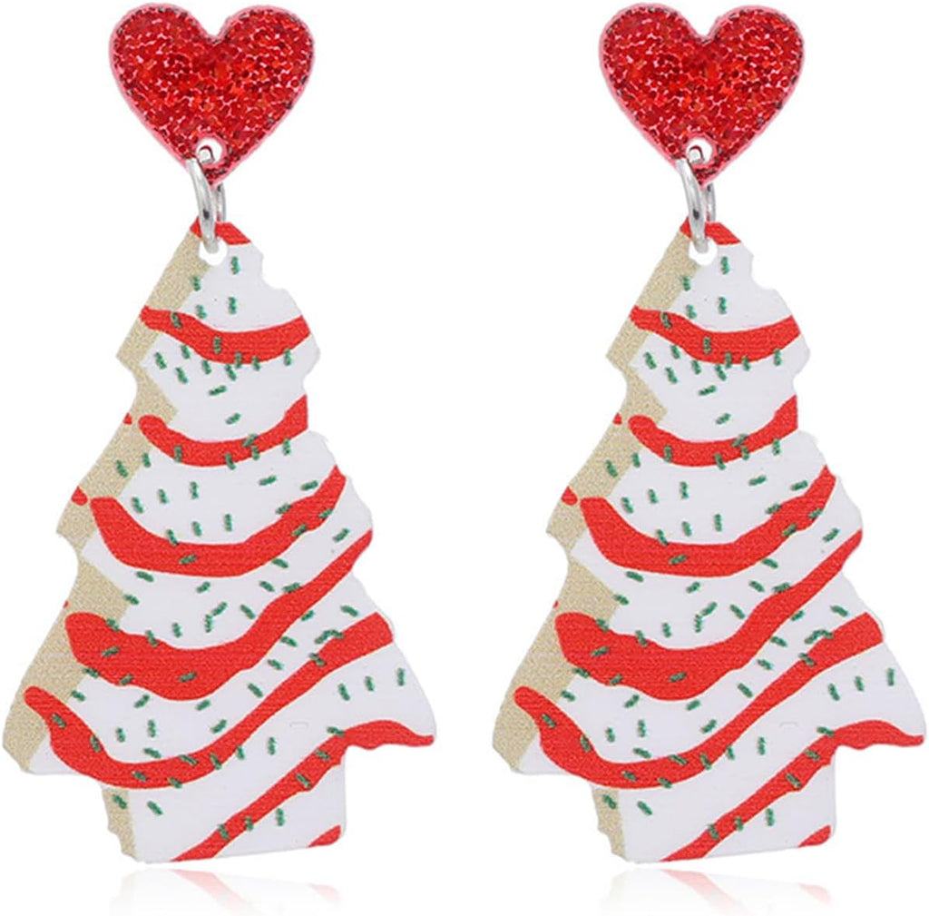 Christmas Tree Earrings for Women Girls Cute Handmade Crystal Christmas Tree Cake Dangle Drop Holiday Earrings Xmas Merry Christmas Winter Jewelry Gifts - QIAO Crystal我的商店QIAO Crystal