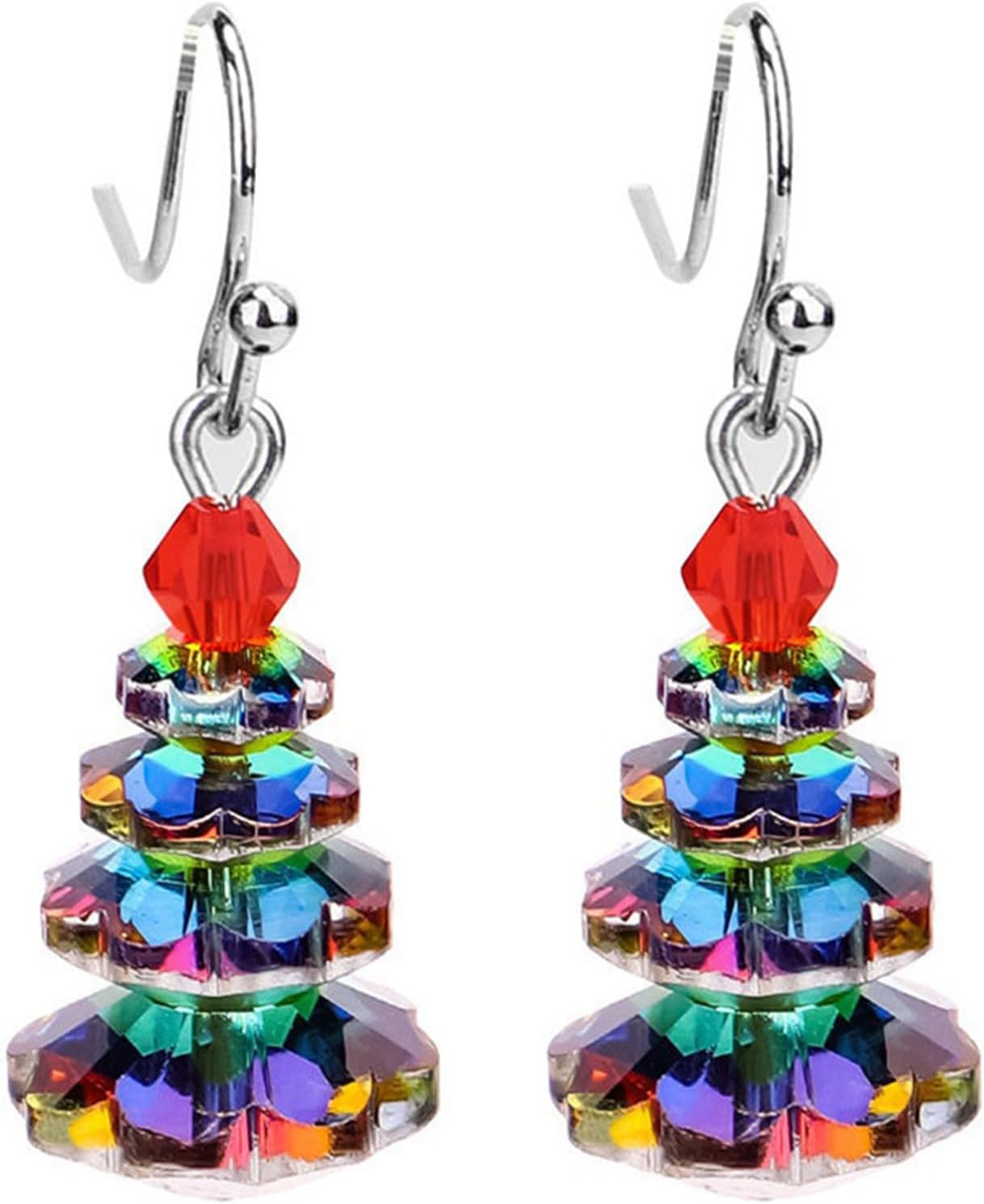 Christmas Tree Earrings for Women Girls Cute Handmade Crystal Christmas Tree Cake Dangle Drop Holiday Earrings Xmas Merry Christmas Winter Jewelry Gifts - QIAO Crystal我的商店QIAO Crystal