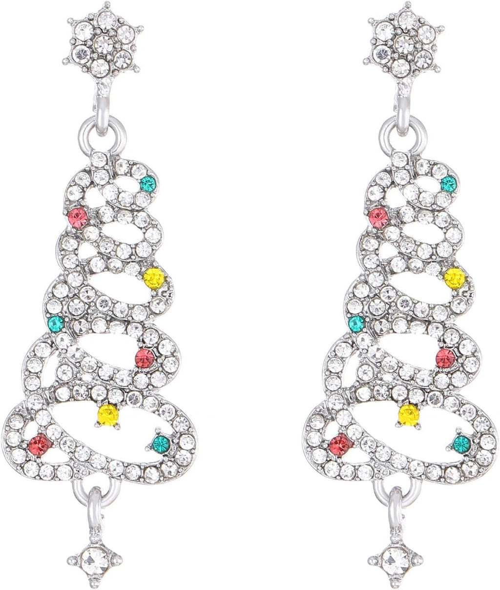 Christmas Tree Earrings for Women Unique Gold Rhinestone Crystal Christmas Tree Dangle Drop Earrings Exquisite Xmas Tree Earrings Christmas Party Jewelry Holiday Accessory - 我的商店我的商店我的商店