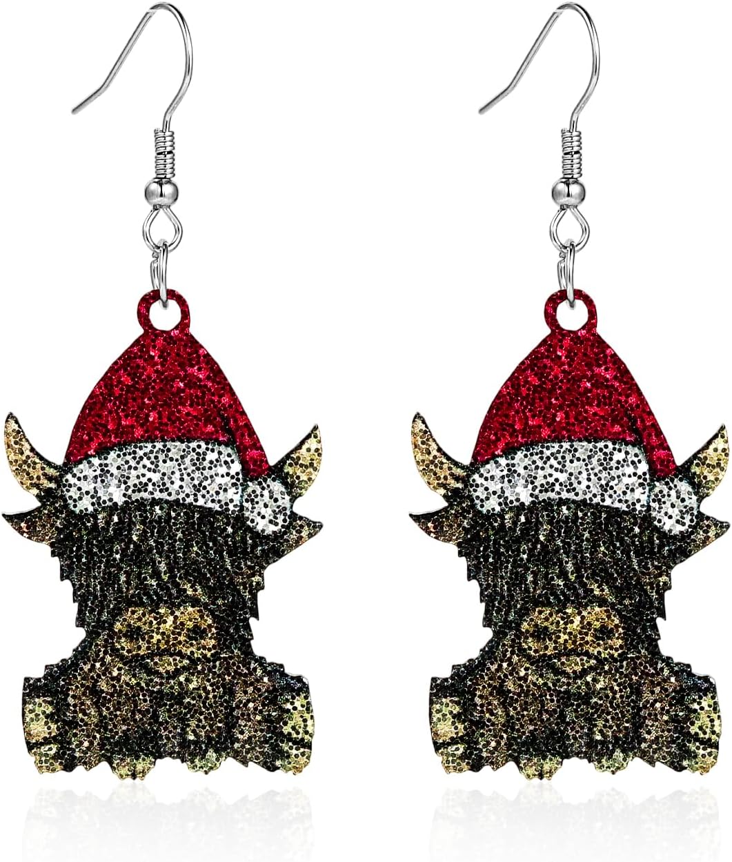 Christmas Wooden Earrings Cute Xmas Santa Claus Hippo Cow Hat Animals Drop Dangle Earrings for Women Lightweight Snowman Gingerbread Santa Tree Stud Earrings Holiday Jewelry Gift - QIAO Crystal我的商店QIAO Crystal