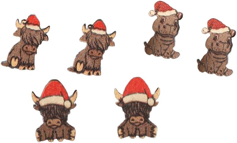 Christmas Wooden Earrings Cute Xmas Santa Claus Hippo Cow Hat Animals Drop Dangle Earrings for Women Lightweight Snowman Gingerbread Santa Tree Stud Earrings Holiday Jewelry Gift - QIAO Crystal我的商店QIAO Crystal